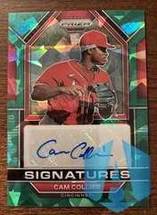 2023 Panini Prizm Signatures Green Cracked Ice Prizm Cam Collier #SIG-CC Auto RC Reds